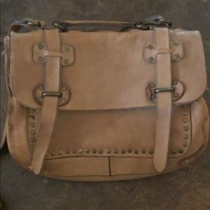 Rustic and boho leather messenger bag